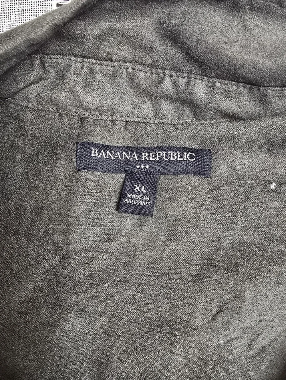 Banana Republic Suede Green Olive  Dress Size Xl Front Pockets Short Sleeve Butt
